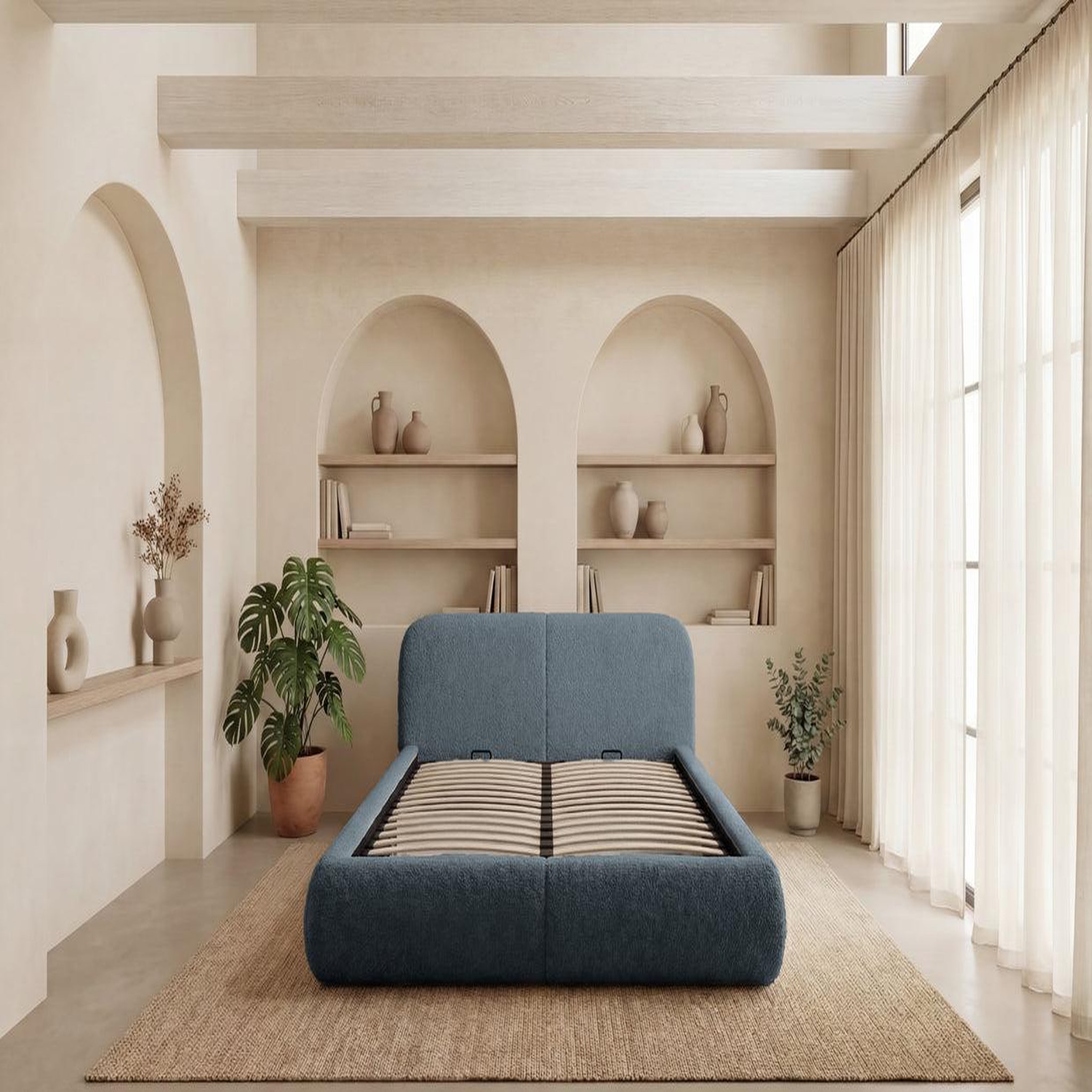 Voir la diapositive 4 : CASANOVA PARIS Delora - lit coffre tissu chenille