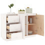 Voir la diapositive 4 : VIDAXL Buffet Blanc 111x34x75 cm Bois massif de pin