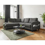 Voir la diapositive 2 : BEST MOBILIER Molly - canapé d'angle gauche 5 places convertible en tissu