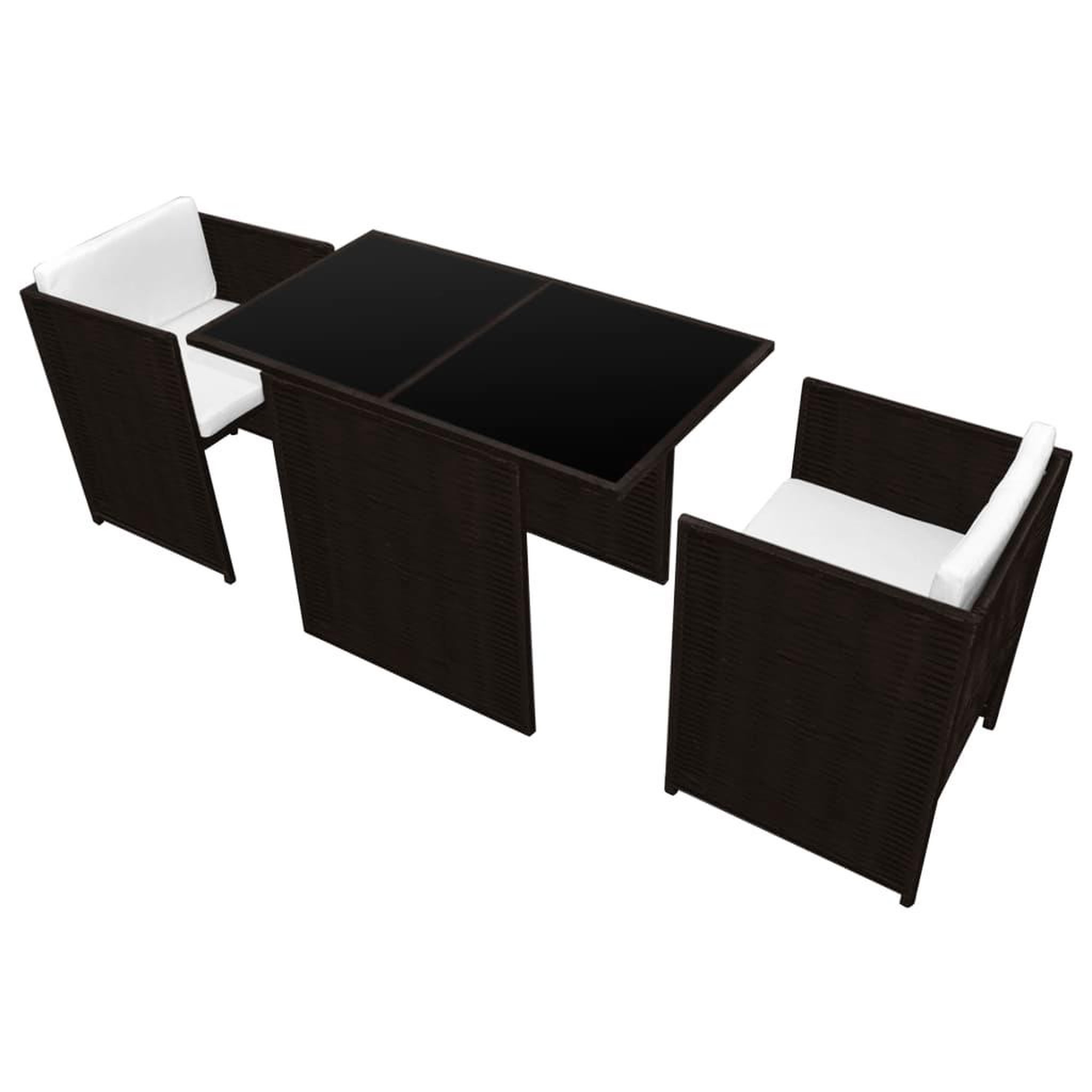 Voir la diapositive 3 : VIDAXL Ensemble de bistro 3 pcs avec coussins resine tressee marron