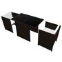 Voir la diapositive 3 : VIDAXL Ensemble de bistro 3 pcs avec coussins resine tressee marron
