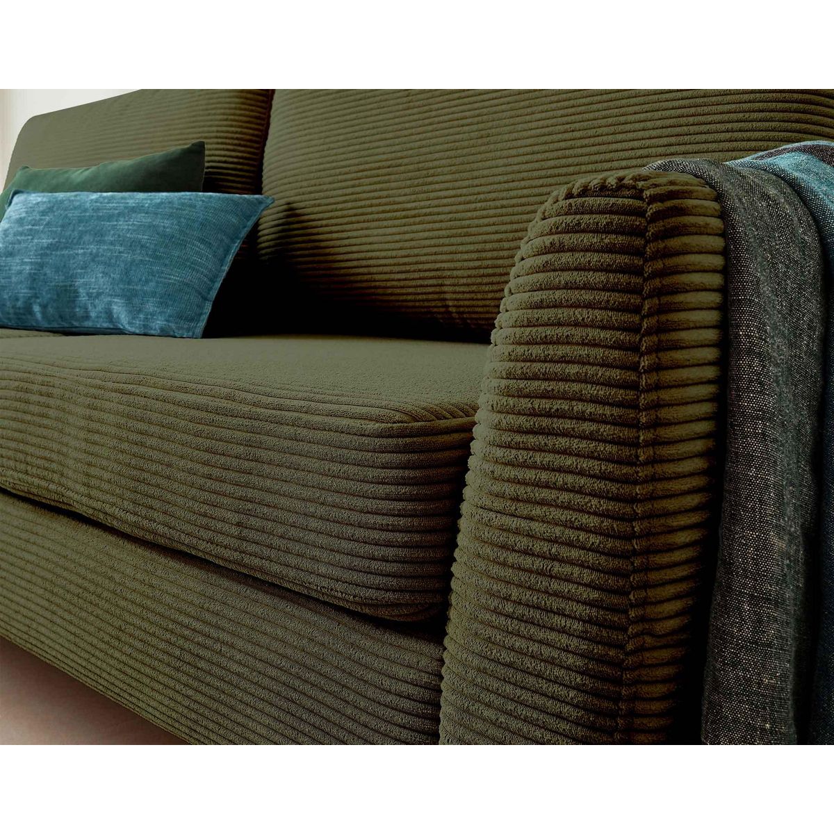 LISA DESIGN Dan - canapé 3 places - convertible avec coffre - en velours côtelé