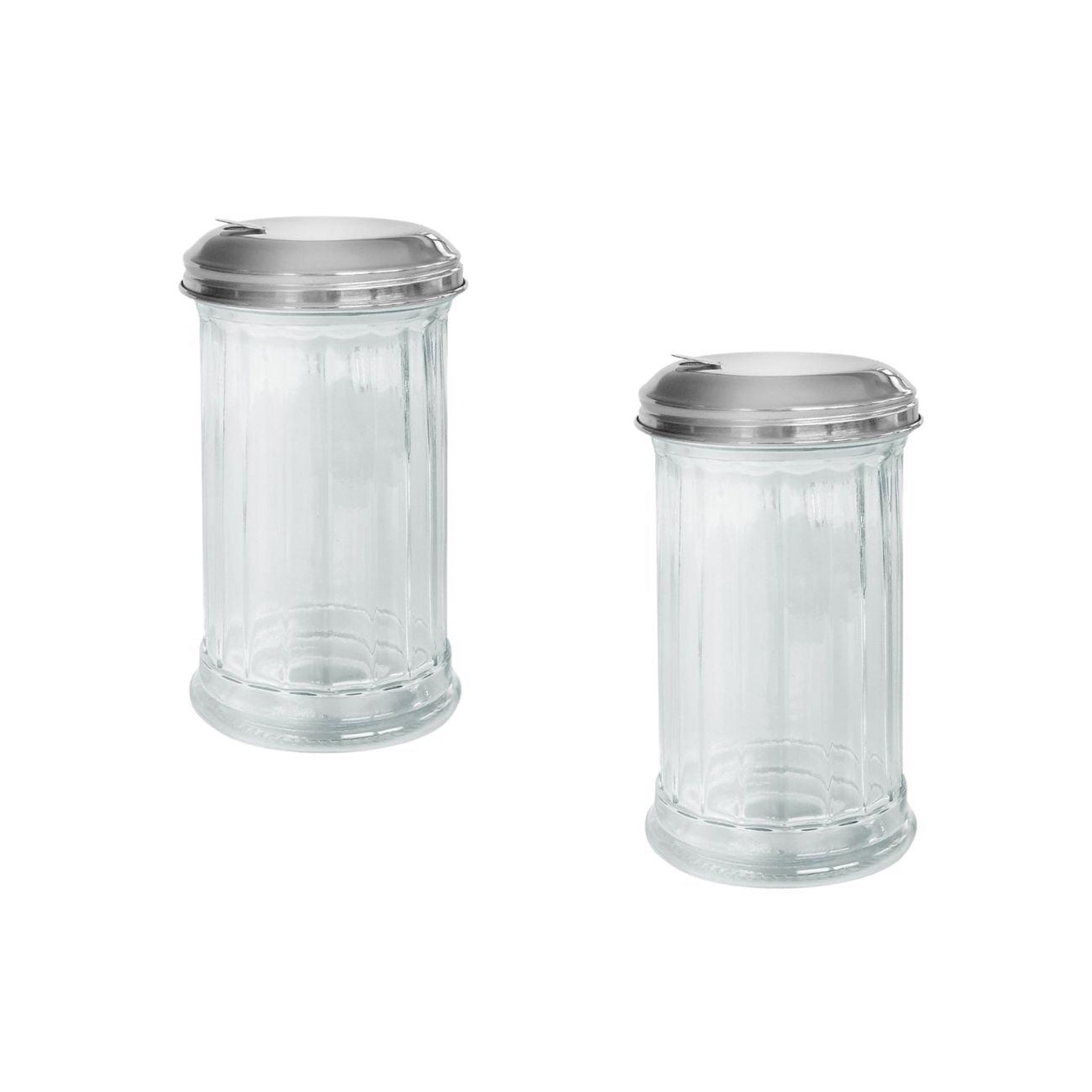 Fackelmann Saupoudreuse en verre pratique lot de 2, hauteur 14 cm ø 7,5 cm fackelmann basic