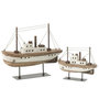 Voir la diapositive 2 : Paris Prix Bateau sur Socle en Bois  Gene  29cm Naturel & Blanc