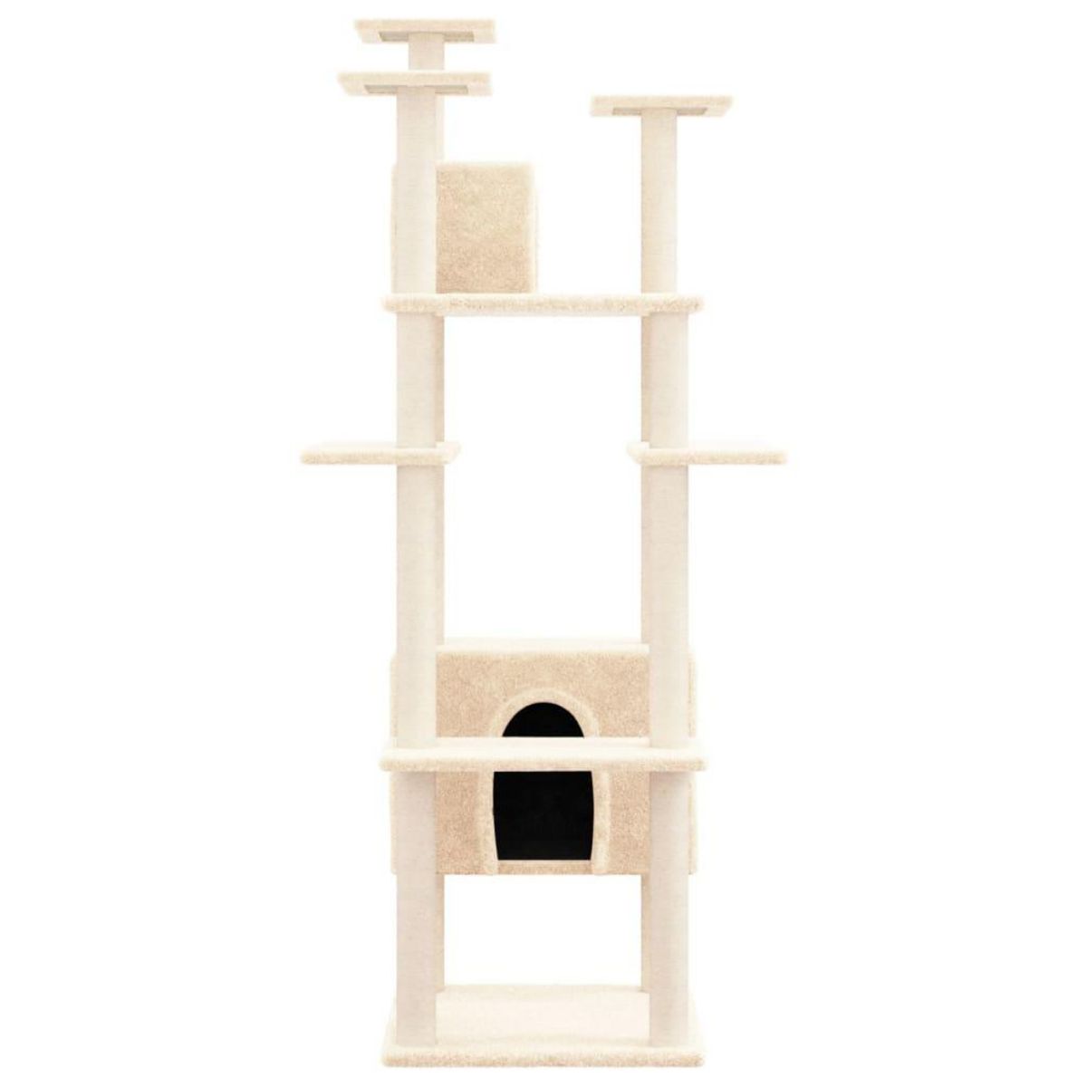 VIDAXL Arbre a chat avec griffoirs en sisal Creme 162 cm