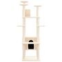 Voir la diapositive 4 : VIDAXL Arbre a chat avec griffoirs en sisal Creme 162 cm