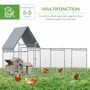Voir la diapositive 5 : PAWHUT Enclos poulailler chenil 3,23 m² - parc grillagé dim 3,02L x 1,07l x 1,72H m - espace couvert - acier galvanisé