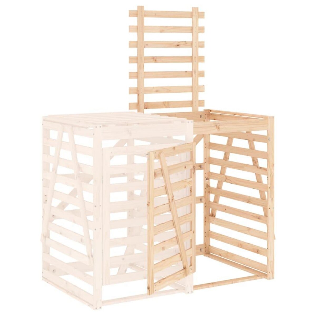 VIDAXL Extension d'abri pour poubelle sur roulettes bois massif pin