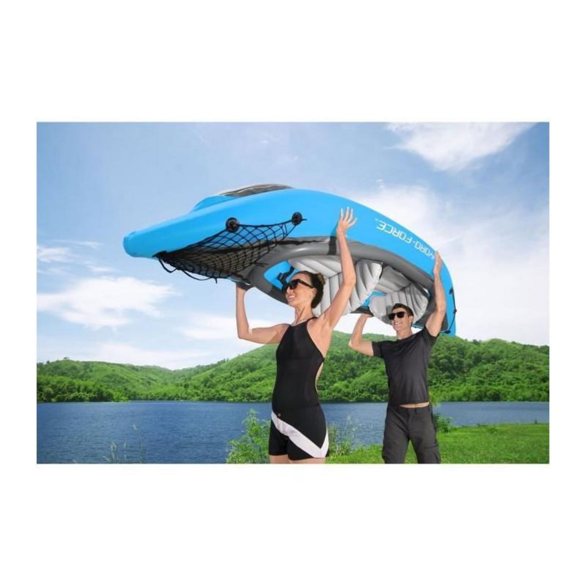 BESTWAY Kayak gonflable - BESTWAY - Cove Champion X2 Hydro-Force - 331x88cm - 2 places - 180kg max - 2 pagaies, 2 ailerons amovibles +