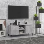 VIDAXL Meuble TV avec pieds en metal Gris beton 103,5x35x50 cm
