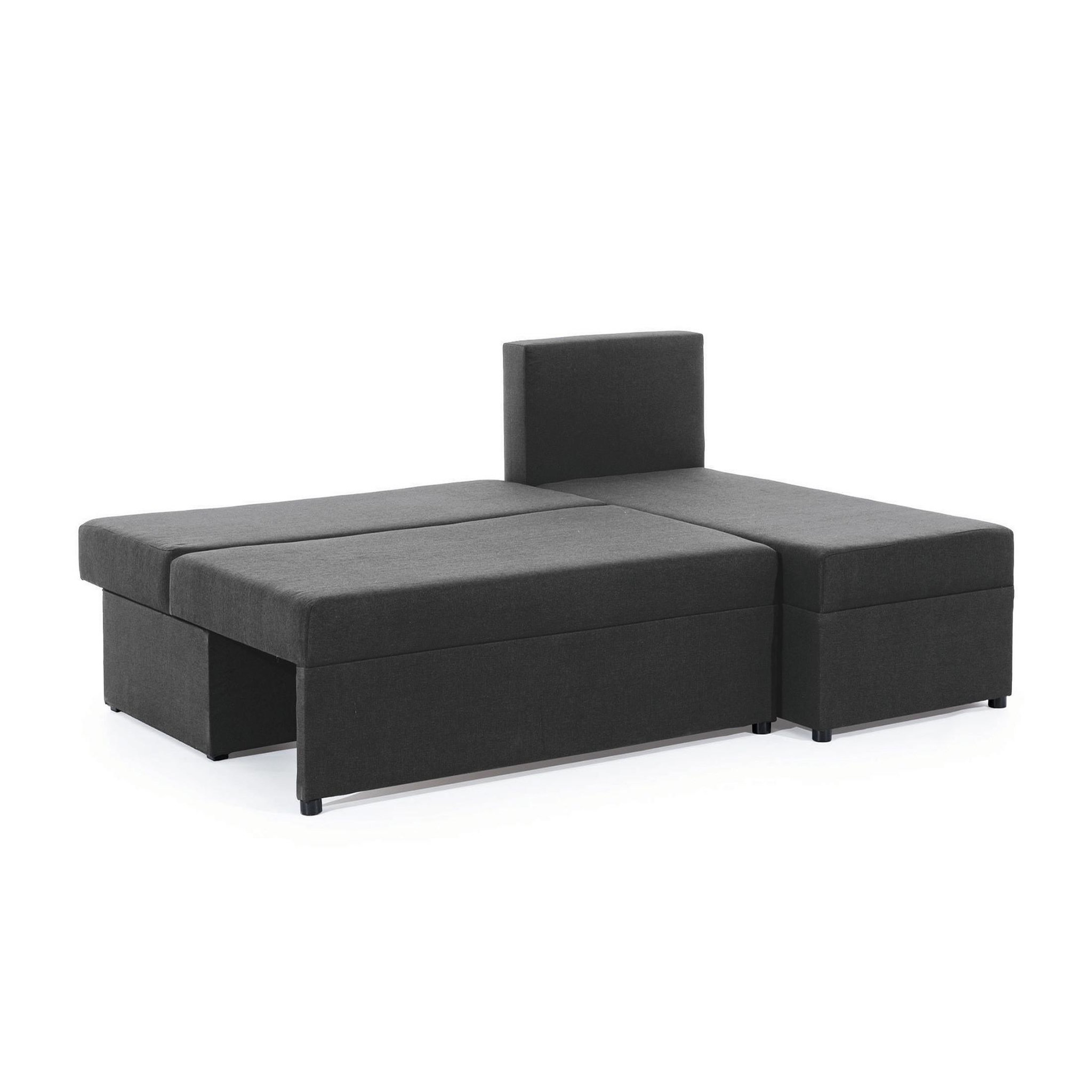 Voir la diapositive 3 : BEST MOBILIER Numancia - canapé d'angle réversible 4 places - convertible avec coffre - en tissu