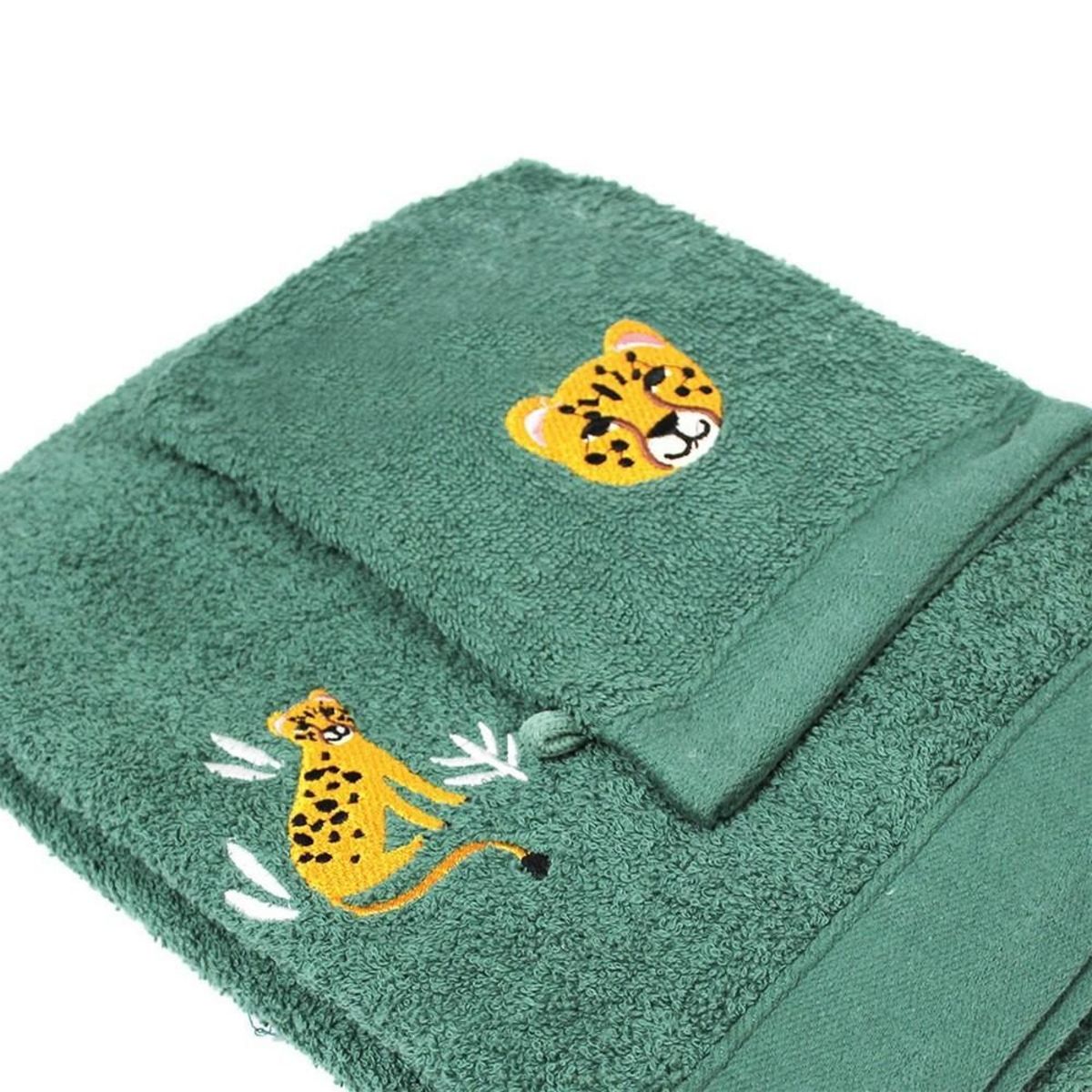 Douceur d'Intérieur Set gant avec drap de douche éponge brodée Timmy