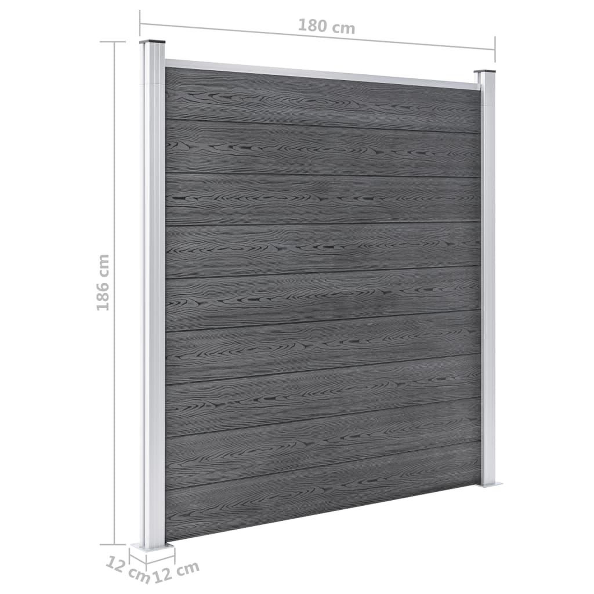 Voir la diapositive 6 : VIDAXL Ensemble de cloture WPC 4 Carre + 1 Incline 792 x 186 cm Gris