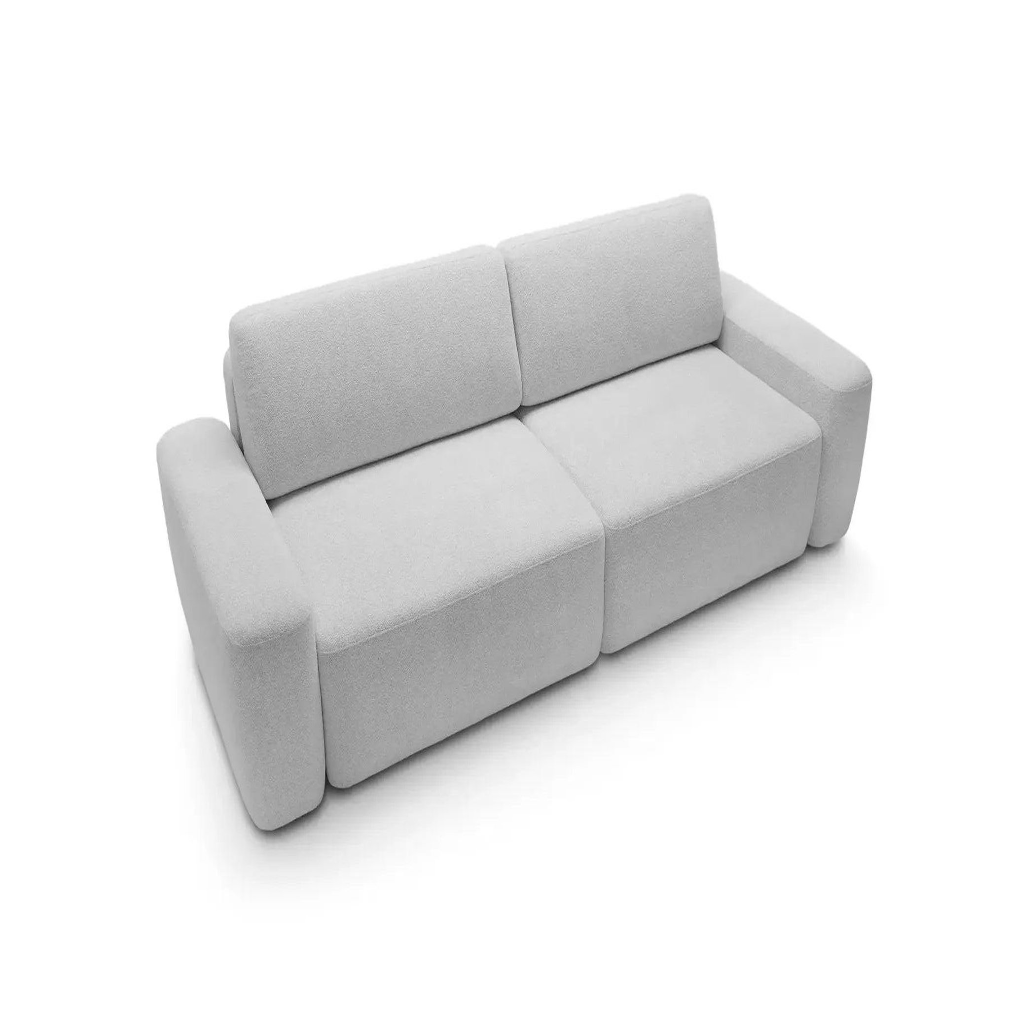 Voir la diapositive 6 : CASANOVA PARIS Ivy - canapé droit convertible coffre tissu chiné