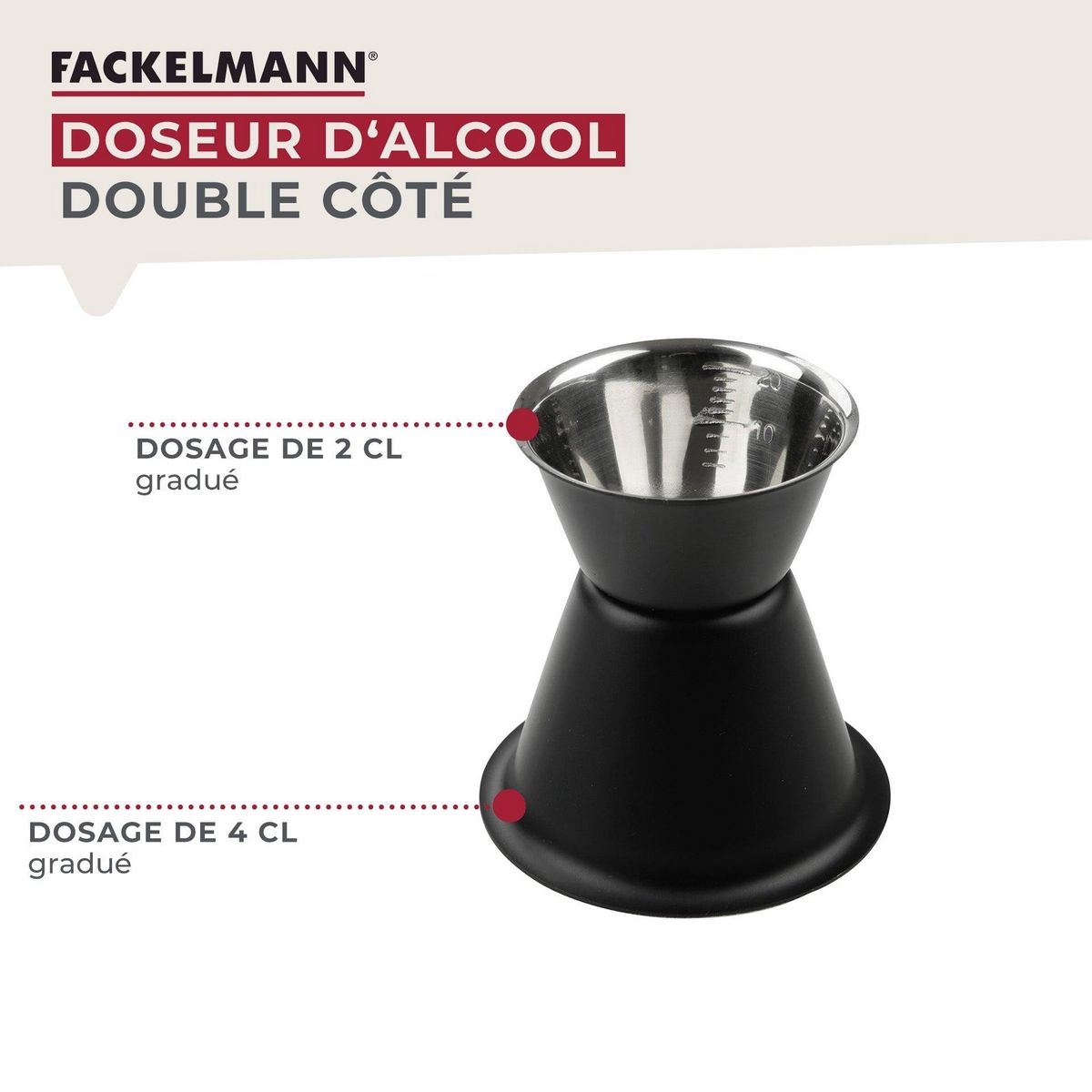 Fackelmann Doseur à cocktail 2 et 4 cl Fackelmann Spectre