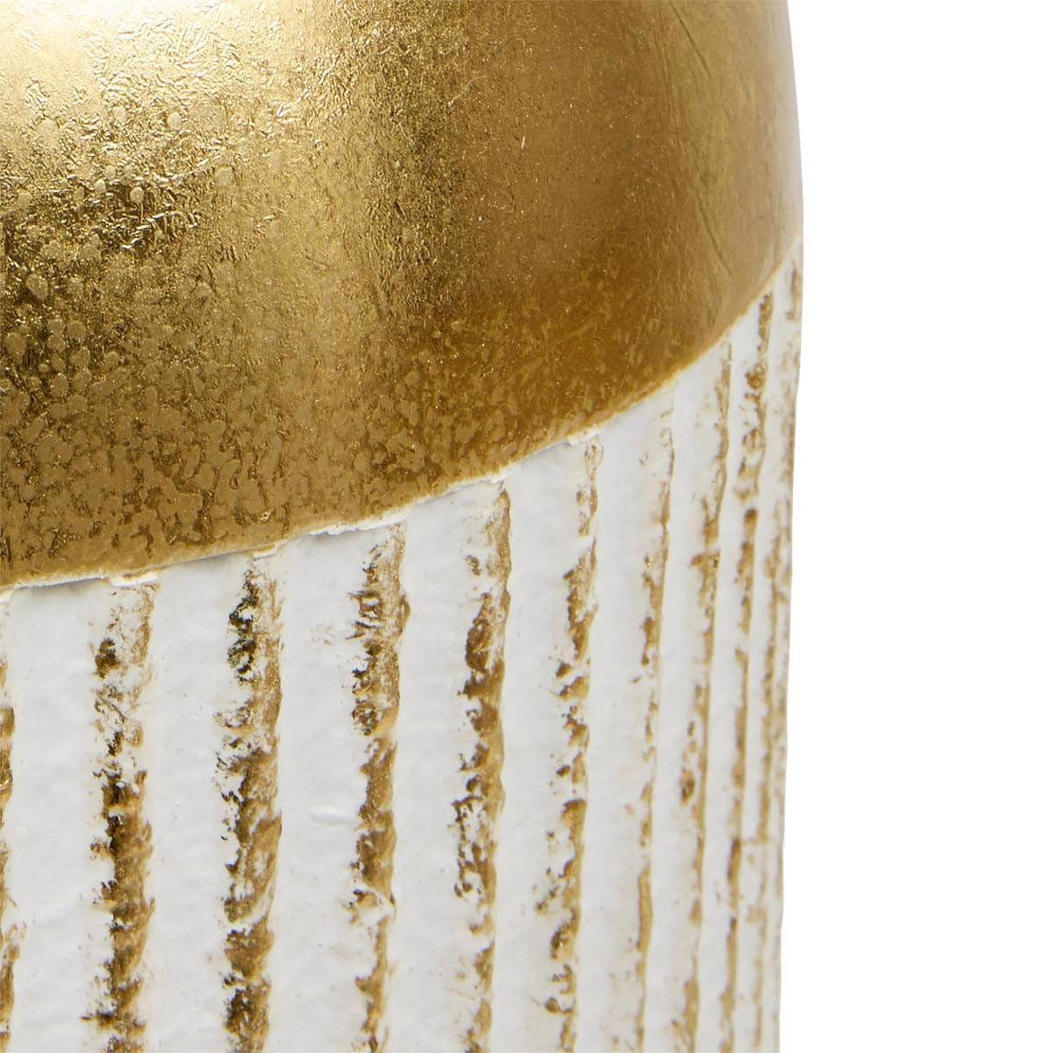 Voir la diapositive 2 : ATMOSPHERA Vase design en métal  mirsa  60cm blanc & doré