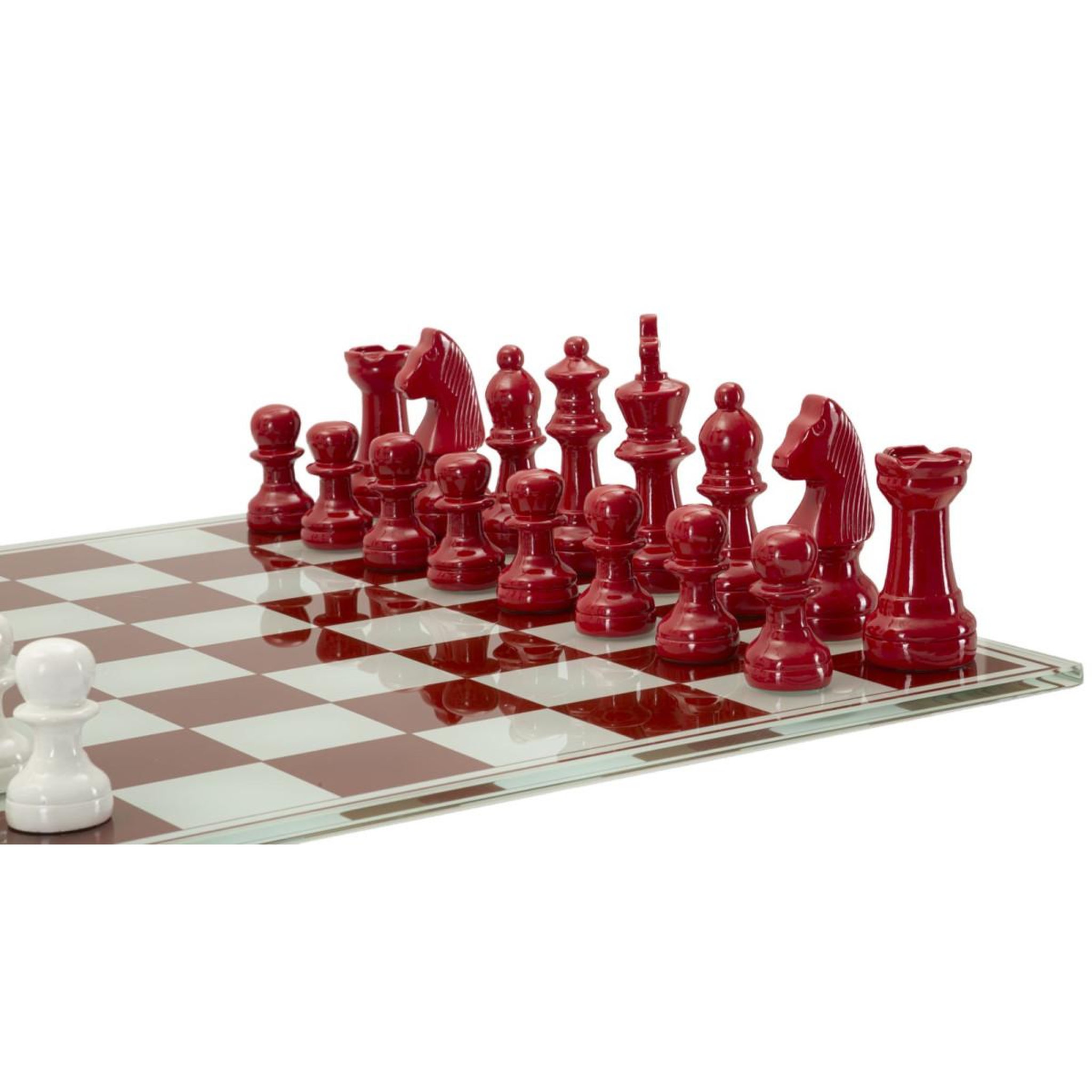 Voir la diapositive 5 : Paris Prix Jeu d'échec en verre  board  61cm rouge & blanc