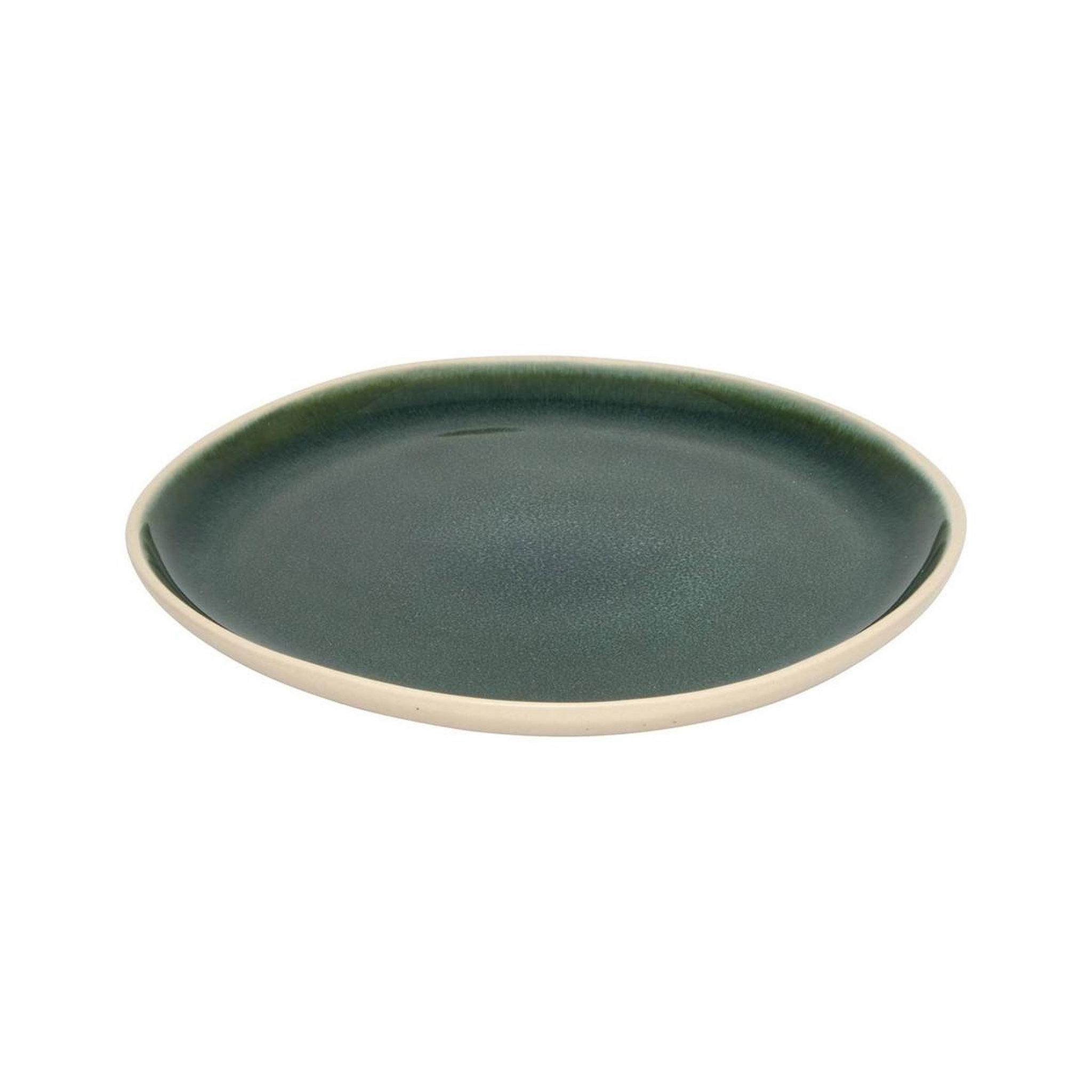 Voir la diapositive 2 : SECRET DE GOURMET Lot de 6 assiettes à dessert en faïence  wonja  21cm vert