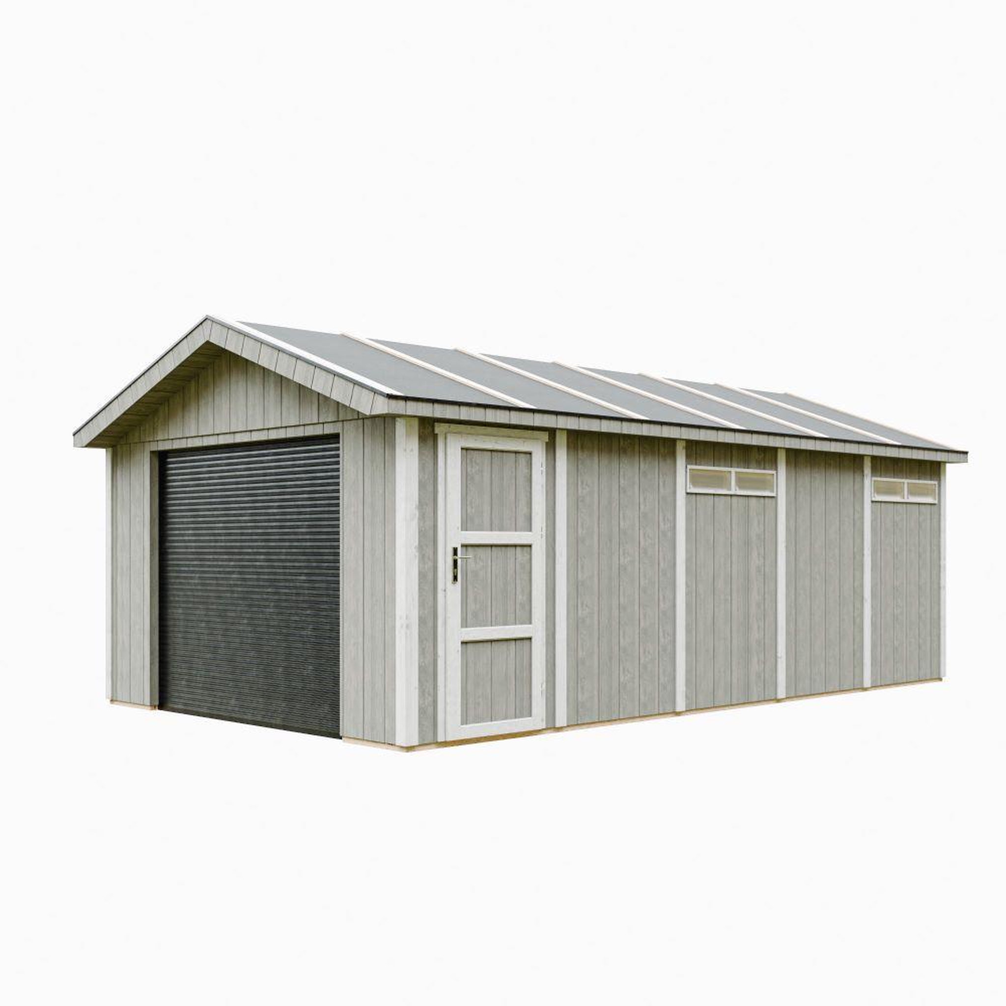 Voir la diapositive 1 : TIMBELA Garage qualité premium 21 m²- l378xl648 cm construction en panneaux lp smartsidem992b