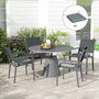Voir la diapositive 2 : OUTSUNNY Lot de 4 coussins de chaises de jardin polyester gris