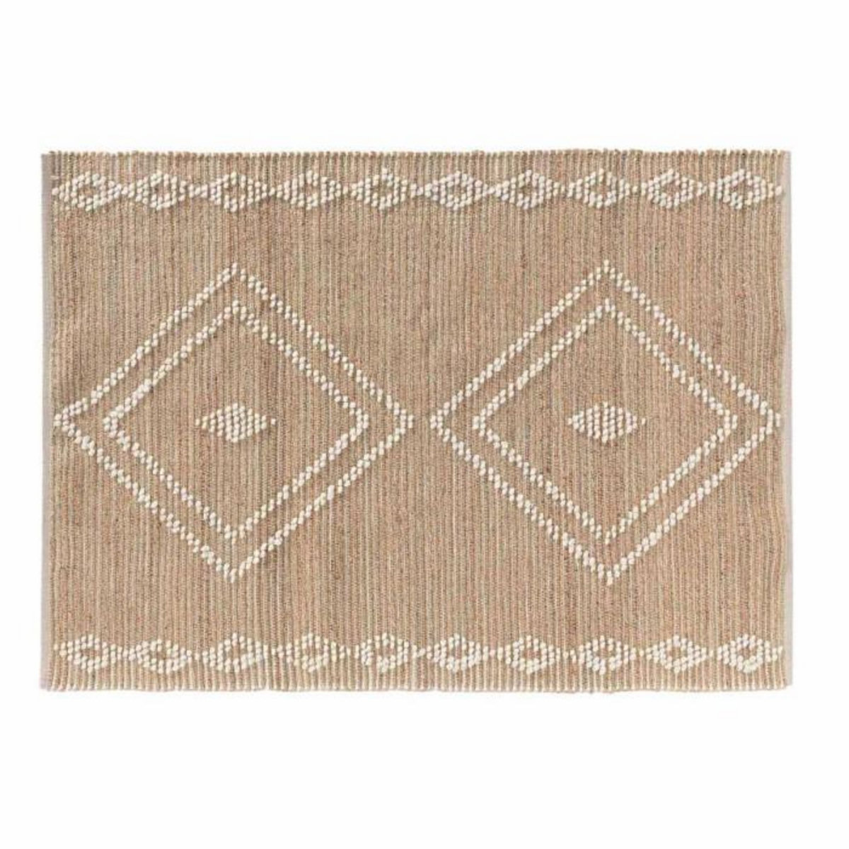 Paris Prix Tapis Déco en Jute & Laine  Floty  120x170cm Beige