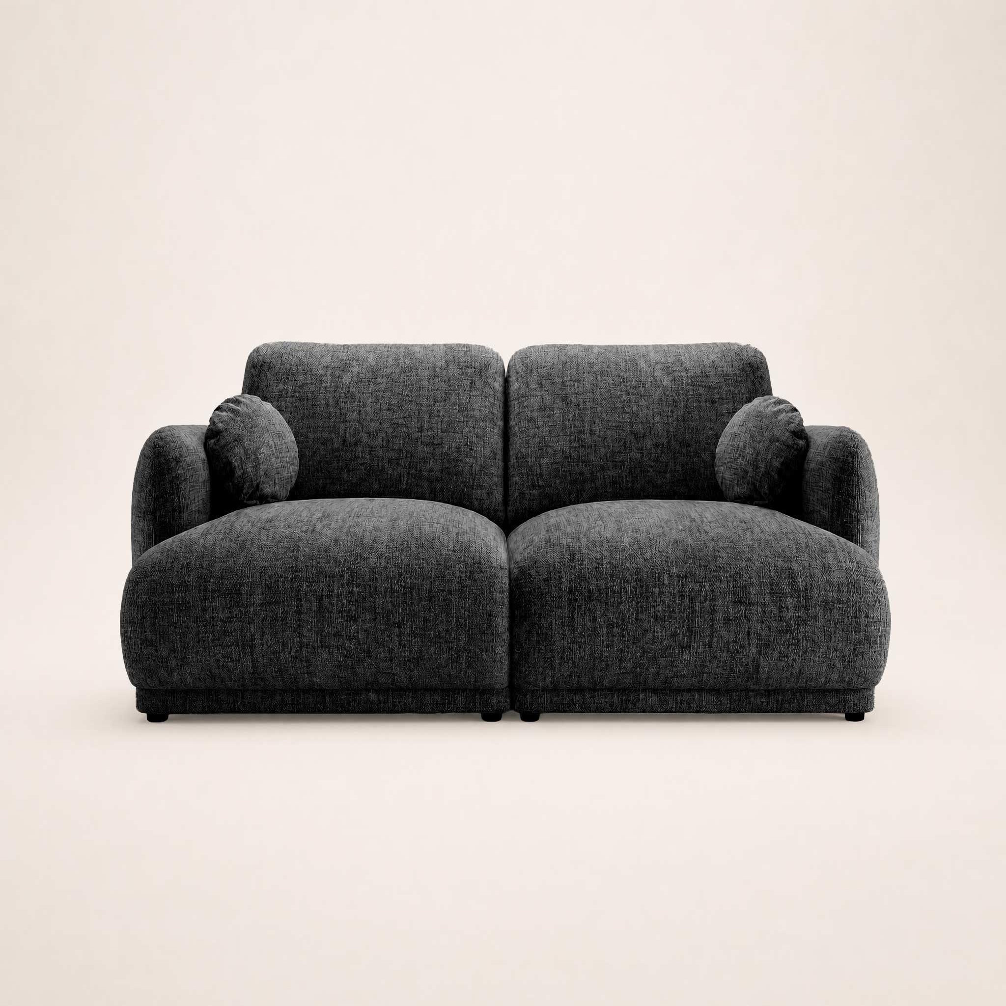 Voir la diapositive 6 : BEST MOBILIER Pietro - canapé droit 3 places en tissu texturé