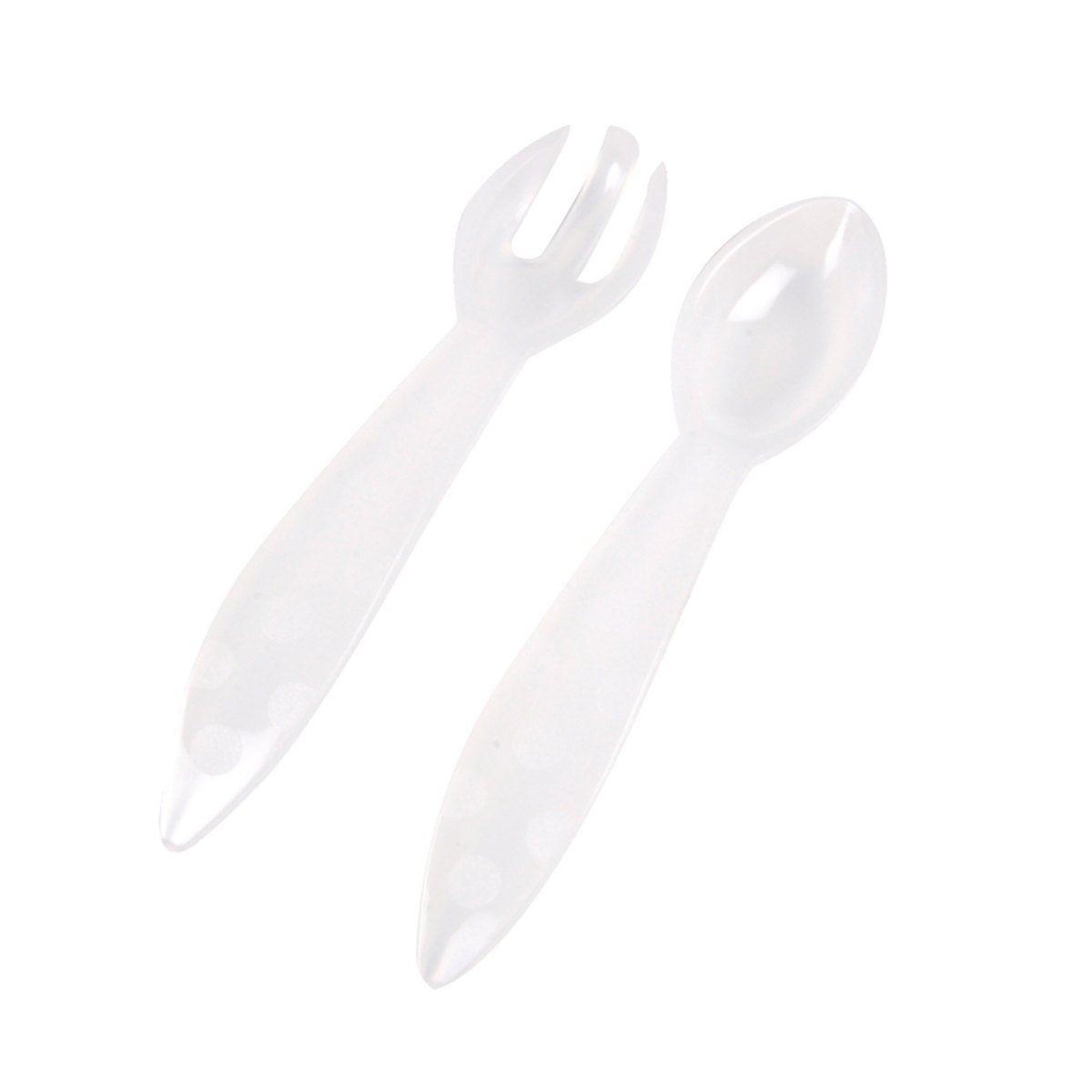 HOMEA Set de 2 couverts bébé  cuillère & fourchette  13cm transparent