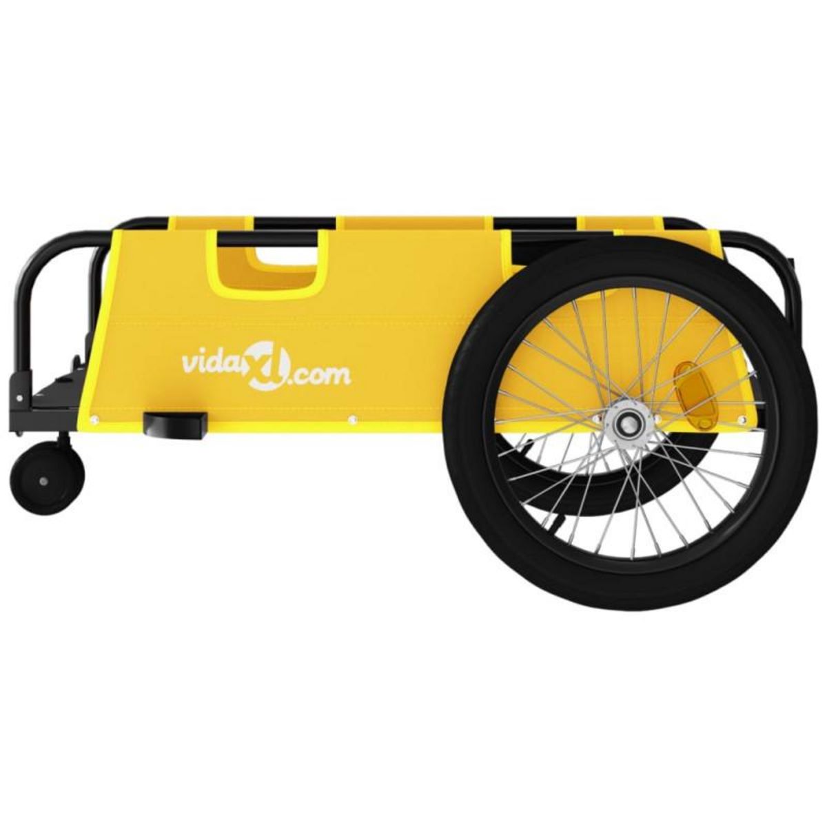 VIDAXL Remorque de vélo jaune et noir tissu oxford et fer