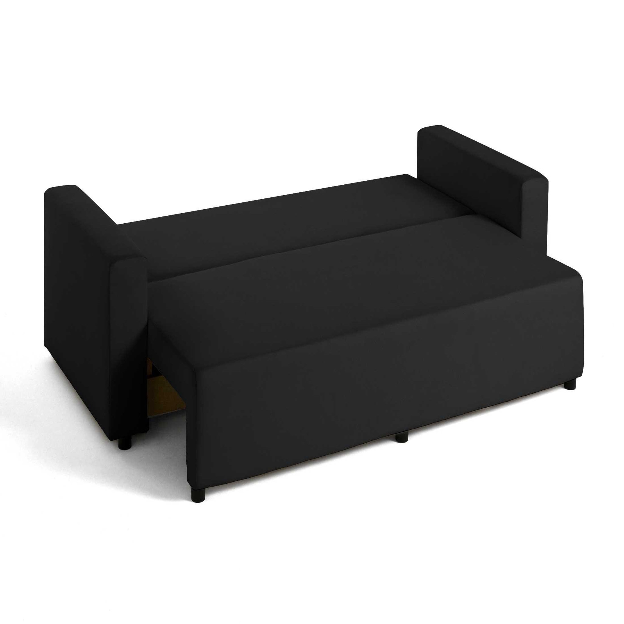 Voir la diapositive 2 : BEST MOBILIER Regala - canapé 3 places - convertible avec coffre - en tissu