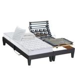 IDLITERIE Ensemble relaxation 100% latex 5 zones 85kg/m3 +couette + oreillers + sommier - FABRICATION FRANCE. Coloris disponibles : Gris