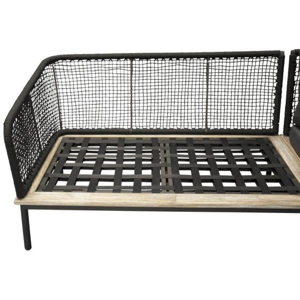 Paris Prix Salon d'Angle de Jardin en Bois  Andorra  127cm Noir