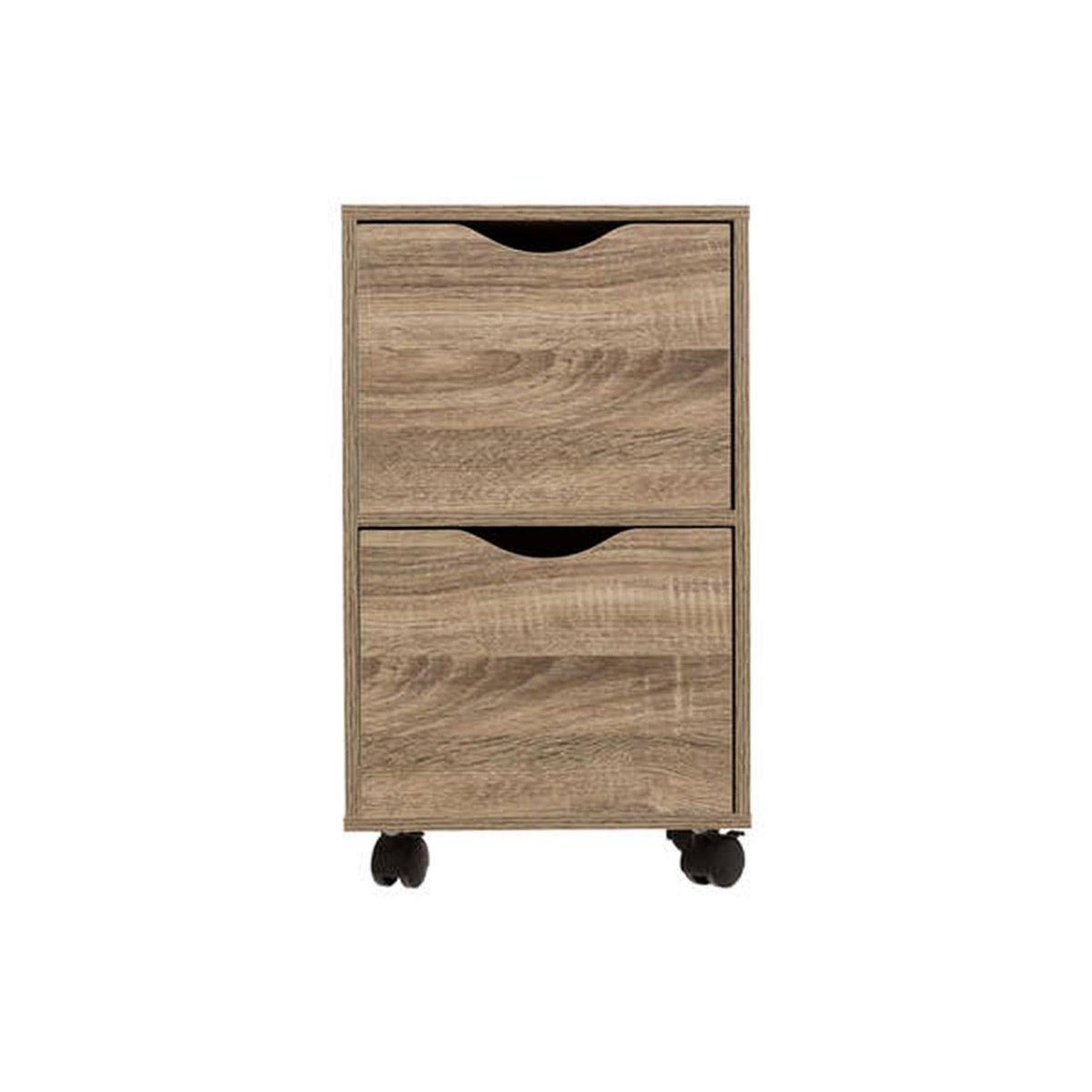 Voir la diapositive 3 : FIVE Tour de Rangement  2 Tiroirs  56cm Naturel