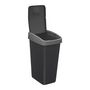 Voir la diapositive 2 : FIVE Poubelle de Cuisine  2 Ouvertures  25L Gris & Noir