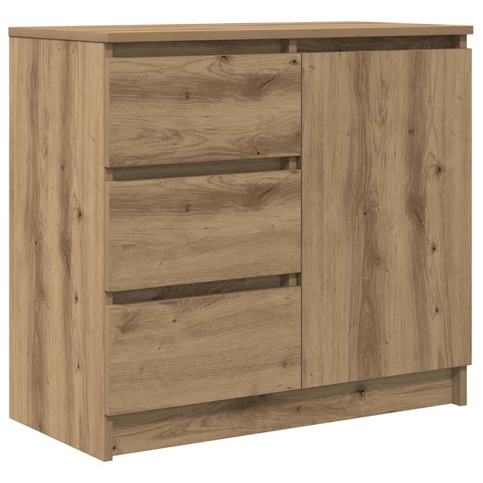 Voir la diapositive 2 : VIDAXL Buffet avec tiroir chene artisanal 71x35x65 cm bois ingenierie
