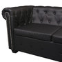 Voir la diapositive 5 : VIDAXL Canape d'angle Chesterfield 6 places Cuir synthetique Noir