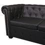 Voir la diapositive 5 : VIDAXL Canape d'angle Chesterfield 6 places Cuir synthetique Noir