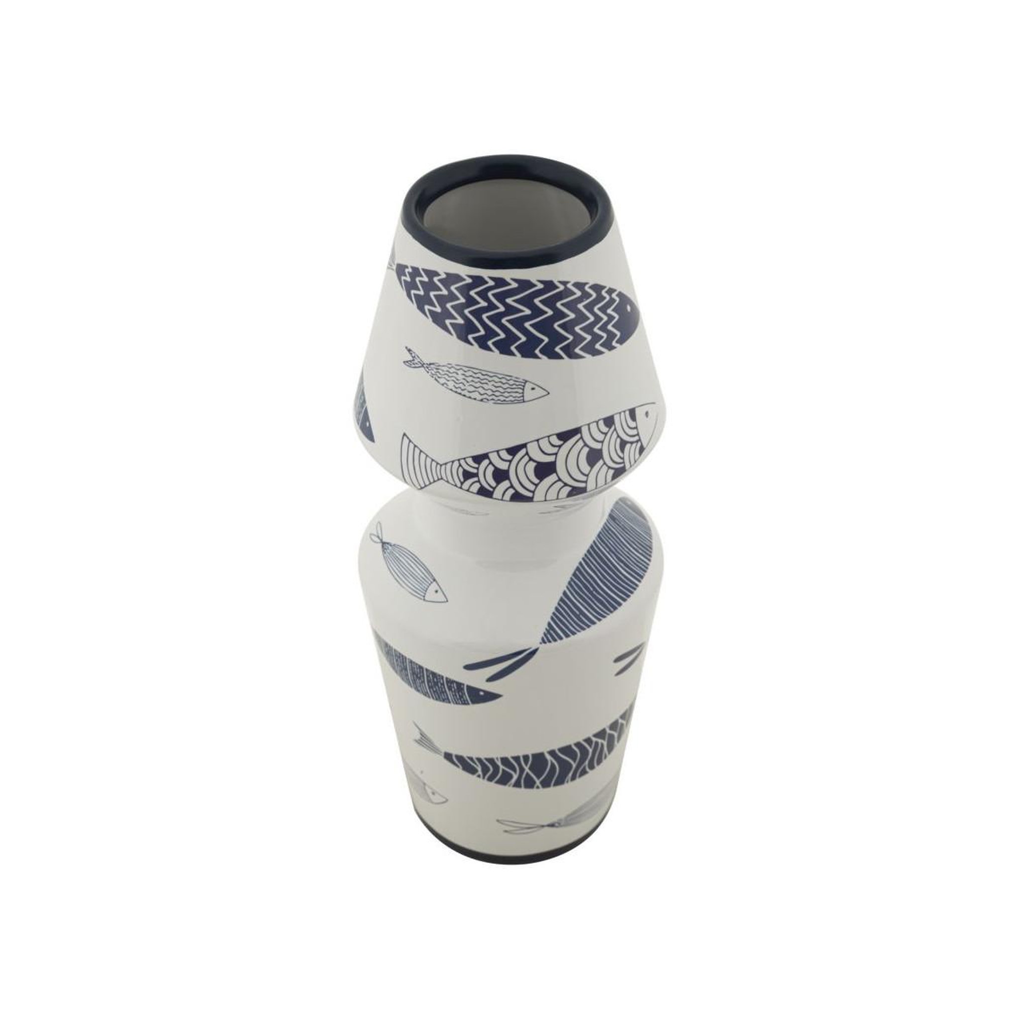 Voir la diapositive 5 : Paris Prix Vase double en céramique  poissons  34cm multicolore