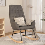 VIDAXL Chaise à bascule Gris clair Tissu
