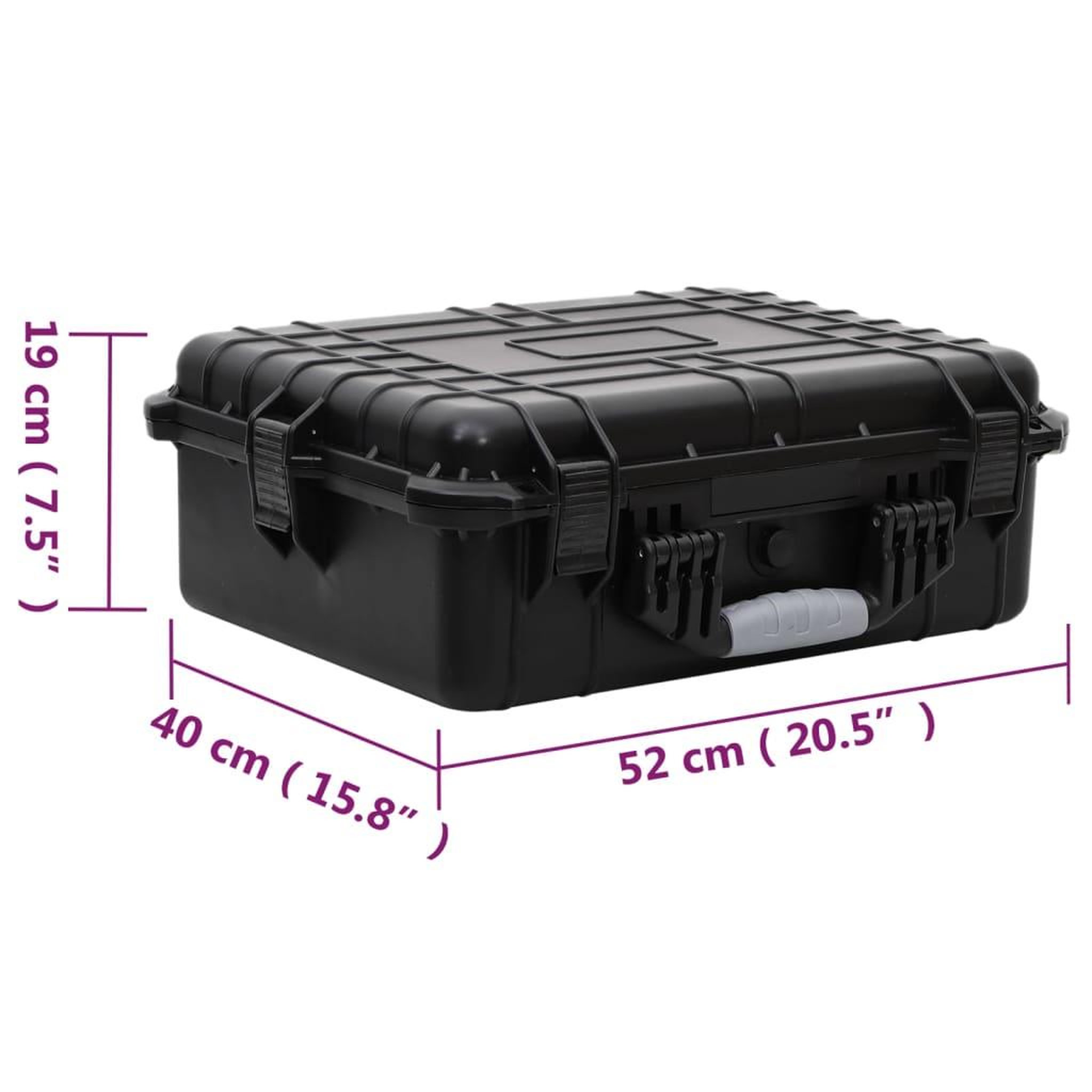 Voir la diapositive 6 : VIDAXL Valise de vol portable noir 52x40x19 cm pp