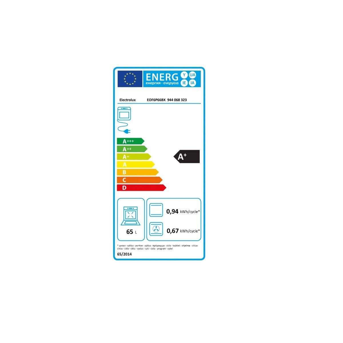 ELECTROLUX Four intégrable multifonction 65l 60cm inox - EOF6P66BX