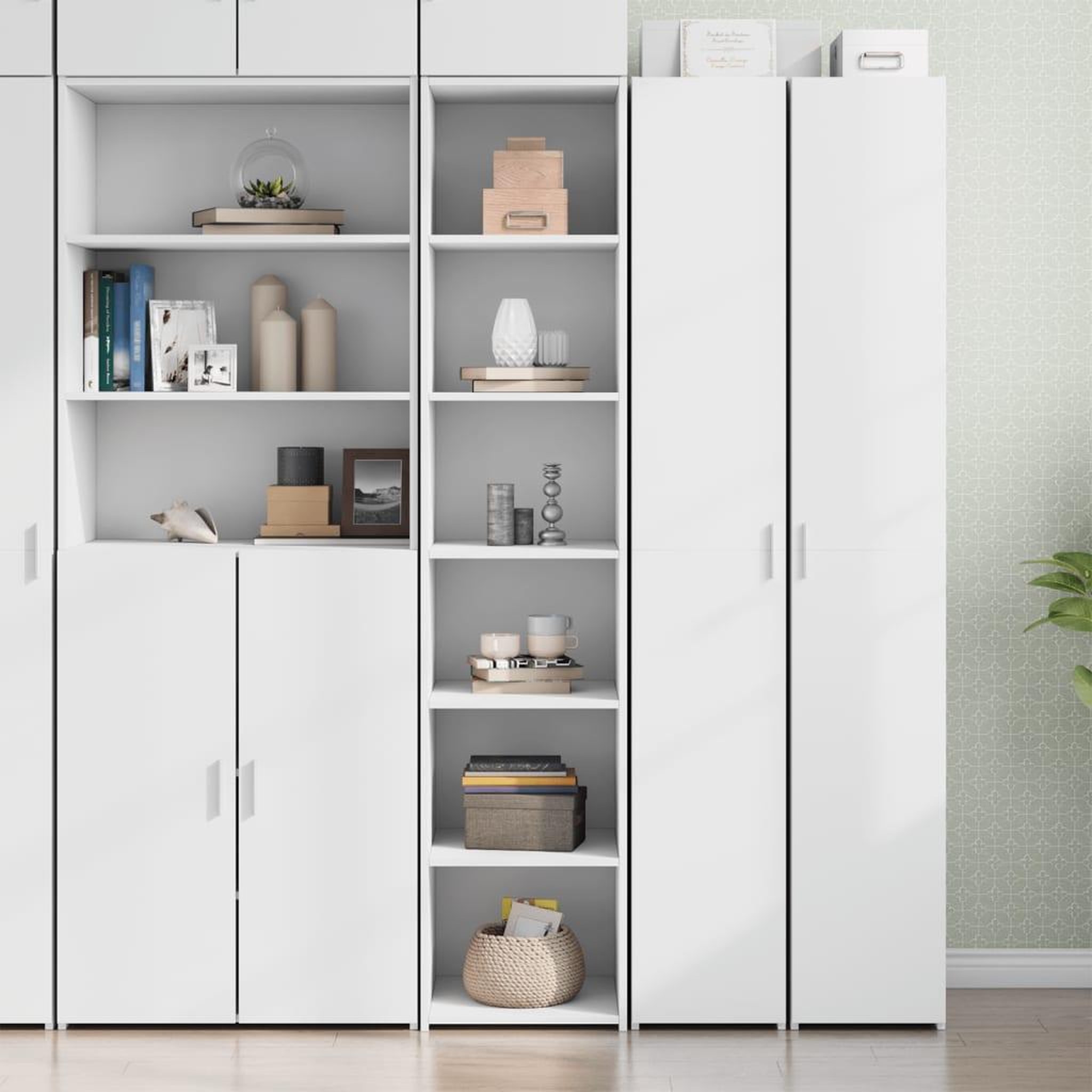 VIDAXL Buffet haut blanc 40x41x185 cm bois d'ingenierie