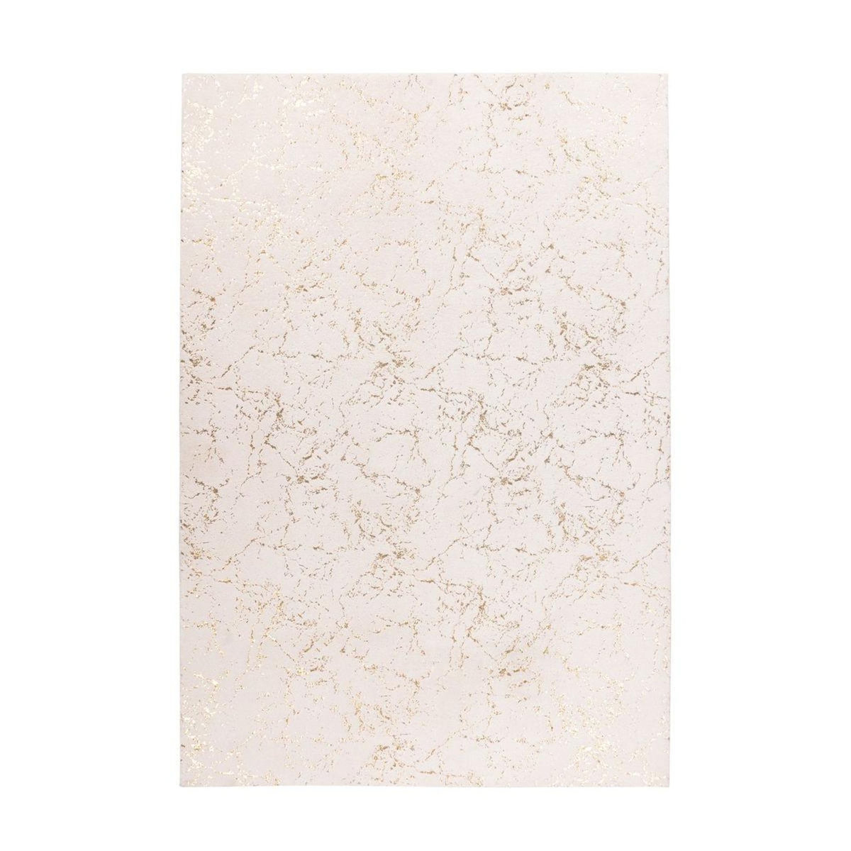Paris Prix Tapis Géométrique à Poils Longs  Bijou  Crème & Or