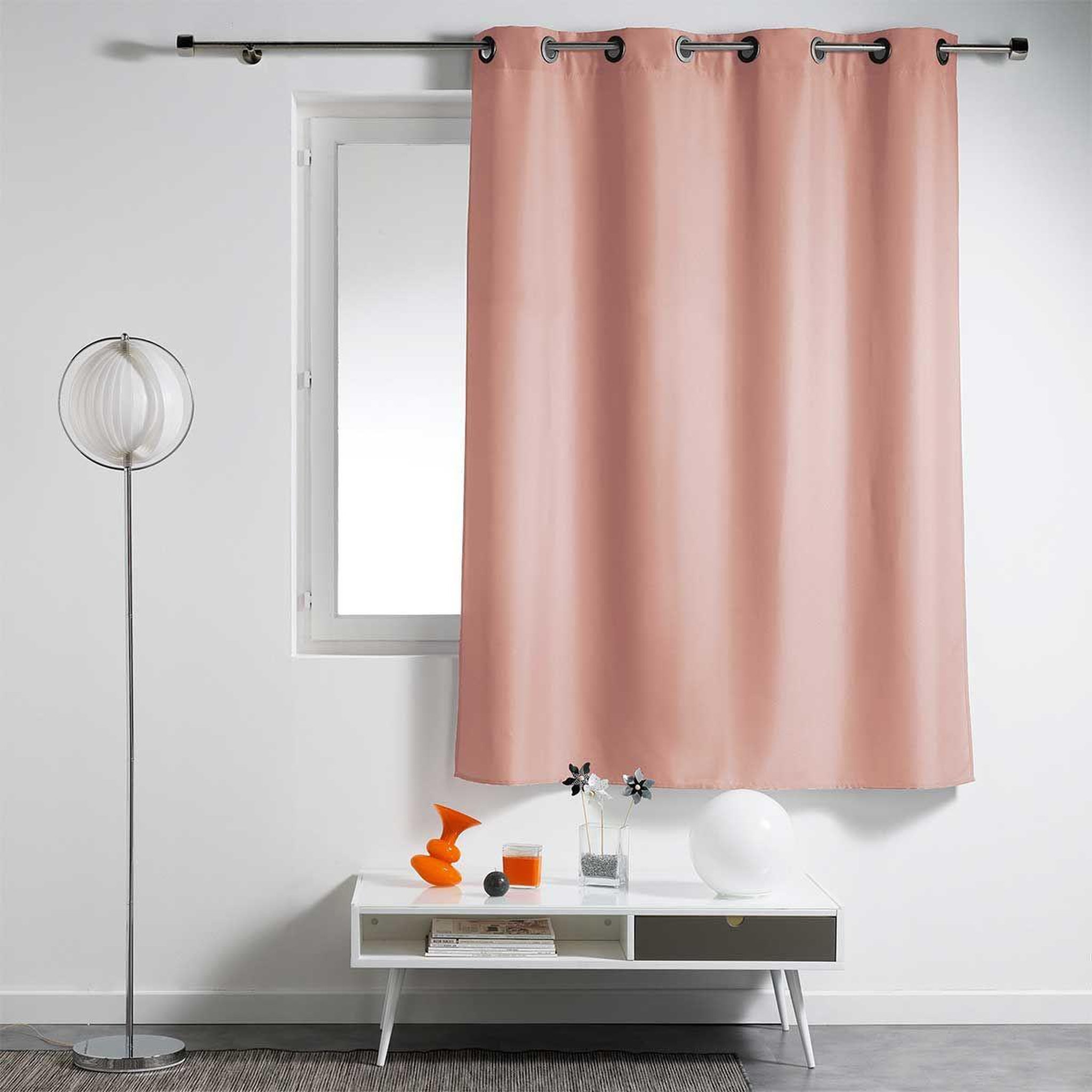 Douceur d'Intérieur Rideau à œillets  essentiel  140x180cm rose poudré