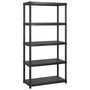 Voir la diapositive 2 : VIDAXL Etagere de rangement a 5 niveaux Noir 255x40x185 cm Plastique