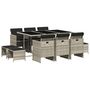 Voir la diapositive 2 : VIDAXL Ensemble a manger de jardin 11pcs avec coussins gris poly rotin