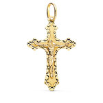 L'ATELIER D'AZUR Pendentif  - Médaille Christ sur la Croix Or 18 Carats 750 Jaune - Chaine Offerte