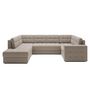 Voir la diapositive 5 : BEST MOBILIER Nappa - canapé panoramique d'angle droit 7 places convertible avec coffre en velours
