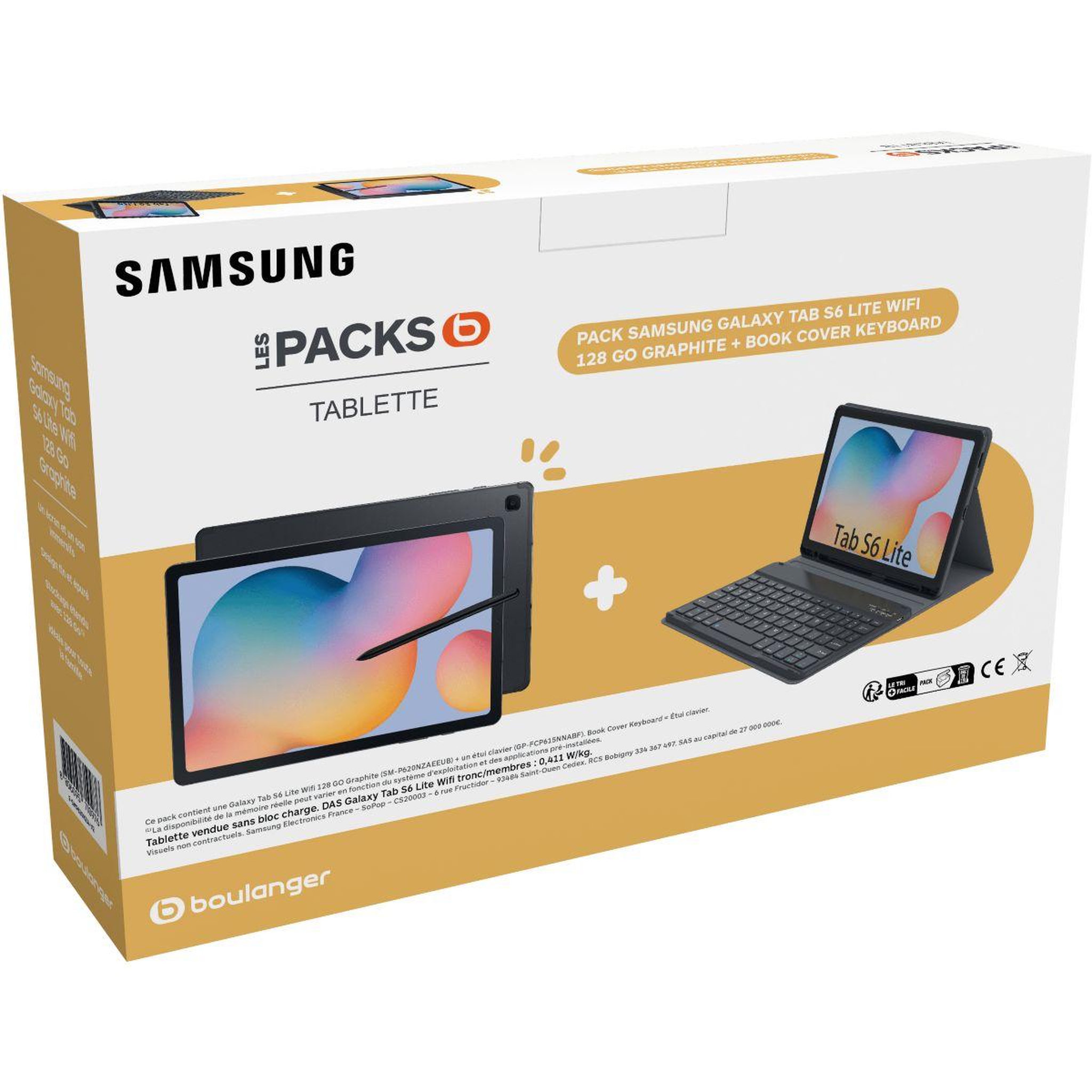 Voir la diapositive 3 : Samsung Tablette Android Pack Galaxy Tab S6 Lite + Clavier