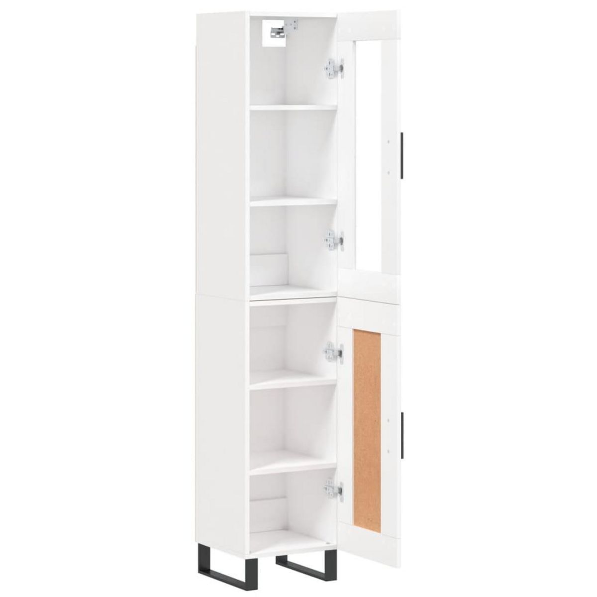 VIDAXL Buffet haut Blanc 34,5x34x180 cm Bois d'ingenierie
