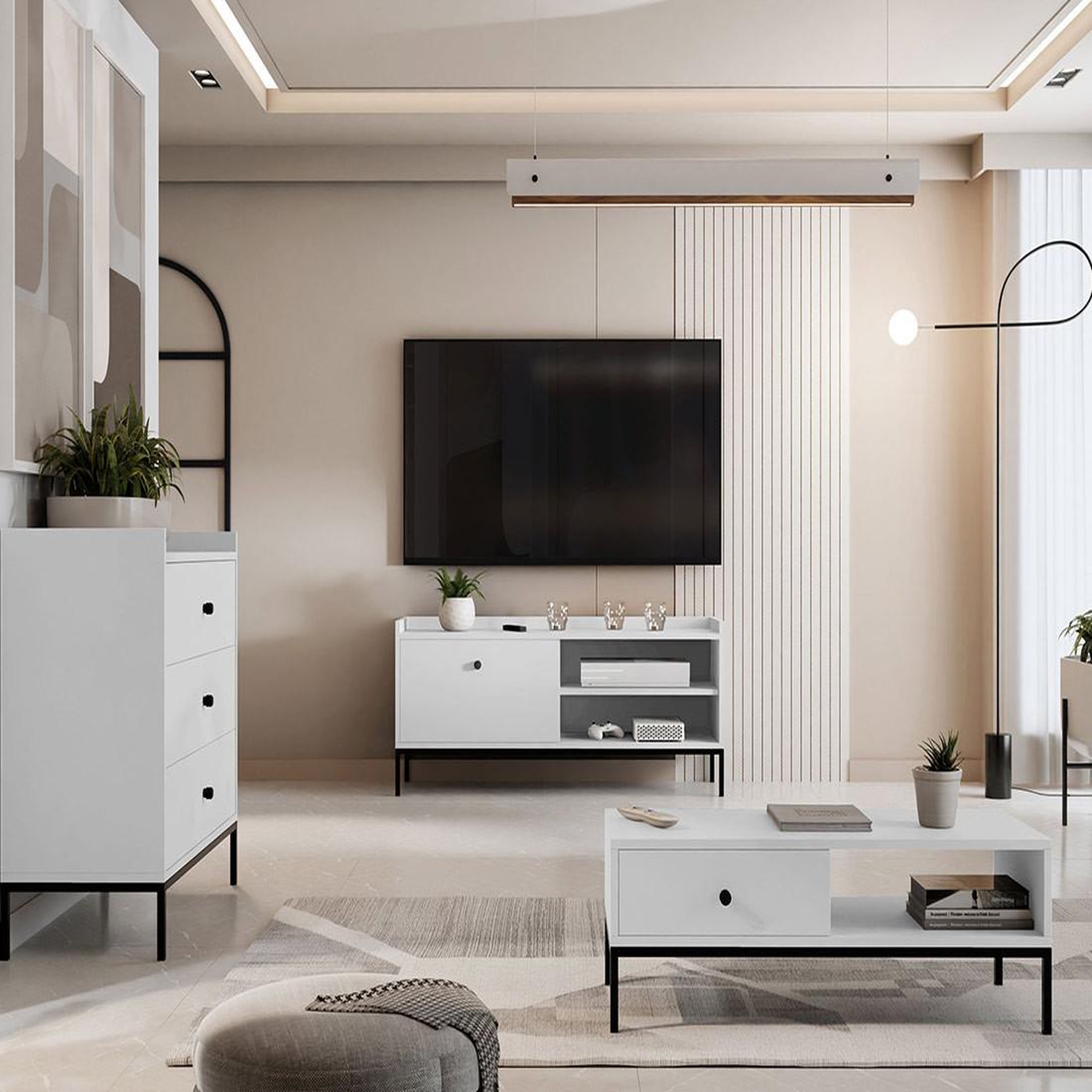 Voir la diapositive 5 : BEST MOBILIER Filipo - meuble tv - 140 cm
